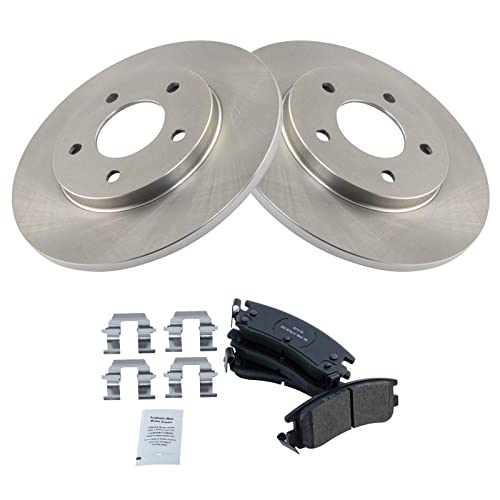 Image of TRQ Rear Brake Pad and Rotor Set Semi Metallic Vented Rotors | For 1995-1999 Chevrolet Lumina Monte Carlo