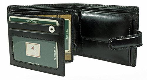 Visconti Monza 5 Quad Fold Soft Leather Italian Glazed Wallet (Black)3