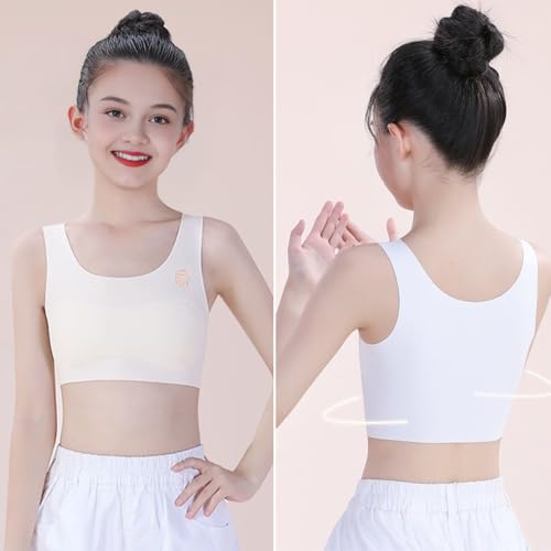 Young Girls Seamless Bras Training Underwears No Show Bralette Invisible Sleep and Daily Crop Top for Kids 7-12 Years4