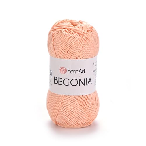Image of YarnArt Begonia 100% Cotton, Pure Premium Soft Cotton for Knitting Crochet and Amigurumi, Shiny Colors 1.76 Oz (50g) / 185 Yrds (169m) (6322)