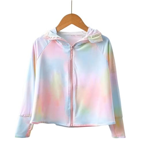Boys Girls Long Sleeve Sun Shirt UPF 50+ Zip up Hoodie Cute Summer Athletic Tops Lightweight Running Shirts 2-11Years2