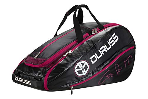 Duruss Paletero de Pádel. Raquetero de Tenis. Con aislante Térmico. Adultos Unisex, Negro Rosa, Talla Única.