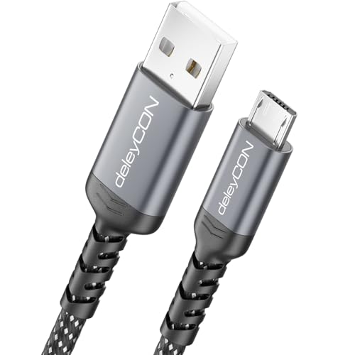 deleyCON 1m Micro USB Kabel Ladekabel Datenkabel Laden & Synchronisieren USB-A auf Micro USB Cable Adapter - Handy Smartphone Tablet Kamera PS4 Controller Usw.