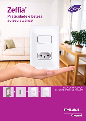 Tomada Pial Legrand Zeffia - Dupla - 2P+T - 10A - Branco - 680111
