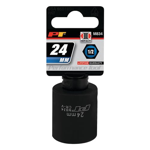 Image of Performance Tool M834 1 /2 Drive 6-Point Impact Socket, 24mm