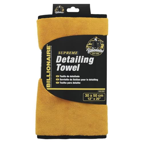 Chiffon en Microfibre Super Absorbant Billionaire Detailing Finish Towel Supreme 1000 g/m² Chiffon de détail 30 x 50 cm Idéal pour l'entretien de Votre Voiture