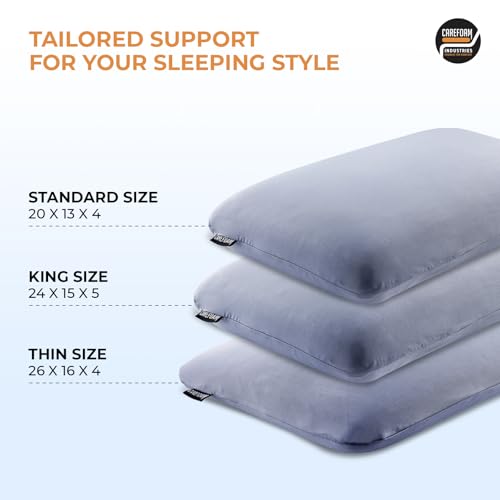 Image of CareFoam Cooling Memory Foam Pillow - Feels Cool on Touch | Nylon Spandex Cold Fabric Cover | Orthopedic Cervical Neck Pain Relief Pillow for Back, Side & Stomach Sleepers