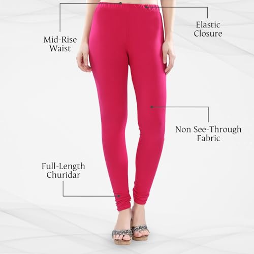 Image of TRASA Ultra Soft Cotton 4 Way Stretchable Churidar Solid Regular and Plus 20 Colours Leggings for Womens and Girls -Sizes :-M, L, XL, 2XL, 3XL, 4XL, 5XL, 6XL