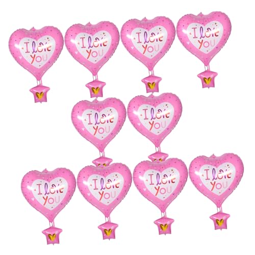 KONTONTY 10 Piezas Decoración Con Globos Aerostáticos Globos De Corazon Para Boda Glove Globos De Decoración Del Día De San Valentín Globos De Corazon Rojo Película De Aluminio