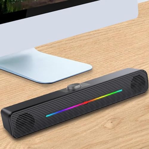 Barre de son RVB pour ordinateur portable compacte à éclairage LED multicolore