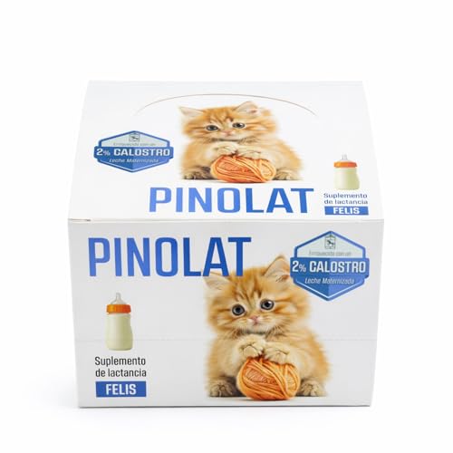 Laboratorios Pino Pinolat Felis Calostro Leche Maternizada para Cachorros de Gato con 2% Calostro – Lactancia Alternativa o Suplementaria – 30 Sobres Monodosis de 10 g