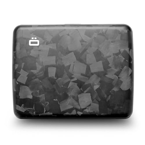 ÖGON -DESIGNS- Forged carbon fiber wallet, Large capacity with metal lock, RFID Protection against fraud & demagnetization, Smart Case Oslo Large model