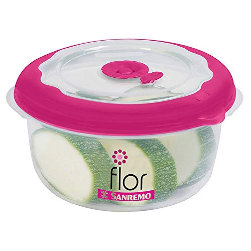 Pote Red Plástico 1.1L, Sanremo, Polipropileno e Elastômero TPE, Transparente/Rosa