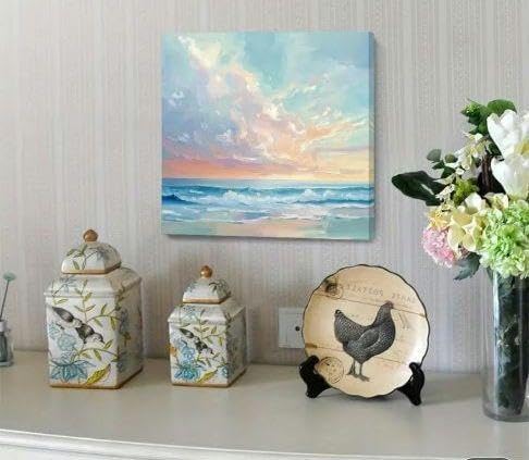 コースタルビーチデザイン☆テクスチャーアート 海の絵 超軽量 X