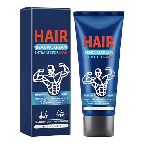 Depilatory Cream - Soothing Personal Care Products, Manscaping Body Hair Waxing Cream with Smooth Application, Grooming Supply for Arms, Legs, Underarm, Shoulders, Bikini, Chest, Swimming