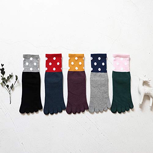 Image of ZAKASA Womens Toe Socks Funny Cat Dog Print Cotton Five Finger Socks Novelty Athletic Running Crew Ankle Socks Size 6-9