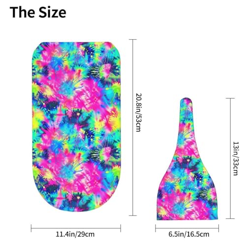 Image of Tie Dye Neon Colorful Newborn Swaddle Blankets Hat Sets Soft Baby Receiving Blanket Swaddle Sack for Baby Shower Infant Boy Girl Gift