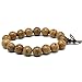 Yibosoar Rel Goods Unisex Natural Wengewood Beads Necklace Mala Wenge Wood Bracelet Link Prayer Bead Tibetan Buddhism (12mmx17)