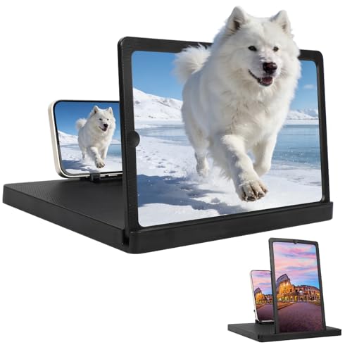 Image of Big Screen Phone Magnifier,Screen Magnifier for Cell Phone,HD Screen Expander for Movies and Videos, Portable Magnifying Screen for Travel,Screen Magnifier Compatible with All Phones (14in, Black)