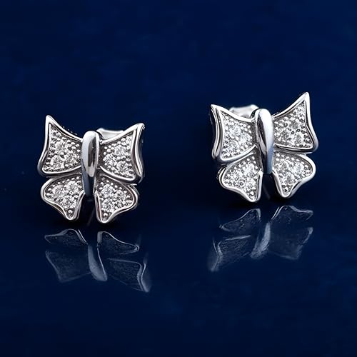 Image of Silver Butterfly Stud Earrings