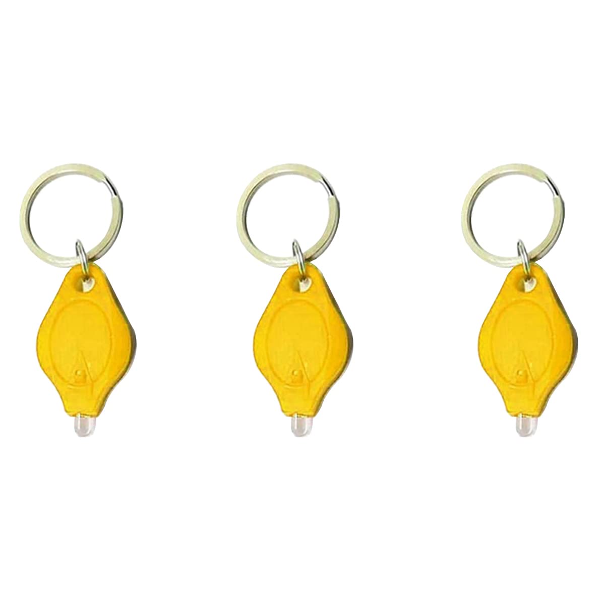 Unifizz Mini UV Light Keyring Money Checker, Spot Fake Counterfeit Polymer & Paper Bank Note Detector, Keychain Key Ring Light Torchl, Yellow, 3 Pcs