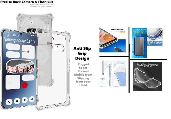 Image of Compatible for [ Nothing Phone (3a) ] Bumper Back Case Cover for [ Nothing Phone (3a) ] - Transparent