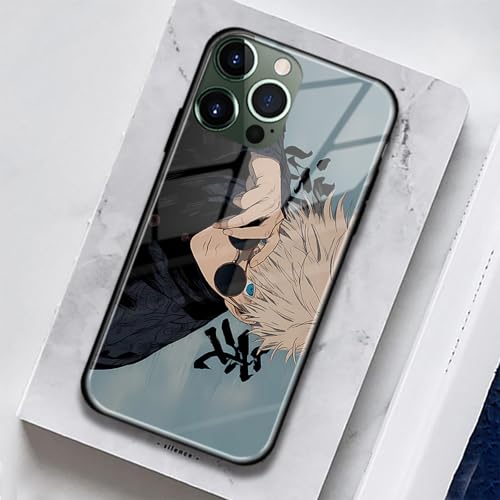 Aesthetic Anime Glass Case for iPhone 16 Pro Max, Unique Manga Art Design, Sleek Glossy Tempered Glass Cover Shell by Generic - Image 4