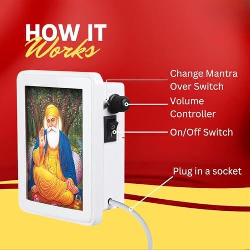 Image of Spiritual Mantra Chanting Machine with Multi Mantra Audio - Devotional Jaap Device for Home, Meditation & Prayer Space (Gurbani Mantra Box)