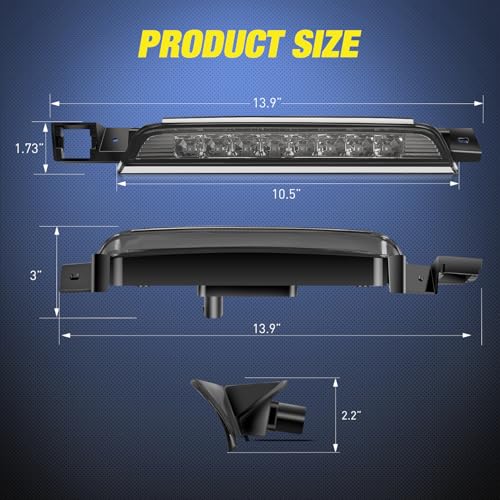 Image of Nilight Third Brake Light Tail High Mount 3rd Stop Lights Smoked Lens Compatible with Chevy Equinox and GMC Terrain 2010 2011 2012 2013 2014 2015 2016 2017 Van SUV Rear Center Cab Lamp