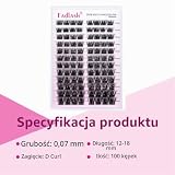 Fadlash Individual Eyelash Extensions 96 kępek 0.07 D Curl 12-18mm Przedłużanie rzęs DIY Wysoka jakość dla pełniejszych i dłuższych rzęs
