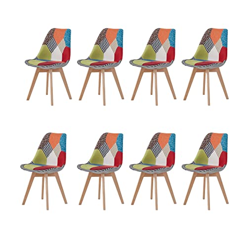 Egoonm Juego De 8 Sillas De Comedor Patchwork, Silla De Comedor De Estilo Nórdico, Apto Para Comedor, Salón Y Cocina Rojo Egoonm Juego De 8 Sillas De Comedor Patchwork, Silla De Comedor De Estilo Nórdico, Apto Para Comedor, Salón Y Cocina Rojo
