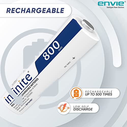 Image of ENVIE (ECR20+AA2800 4PL) Charger for AA & AAA Rechargeable Batteries & Infinite AAA 800 2PL Rechargeable Battery