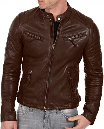Veste de moto vintage homme marron XS pour vos balades et road trips