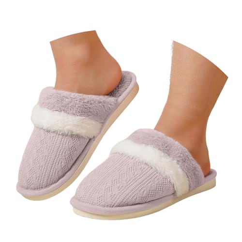 Cozy Slippers for Women Fuzzy Memory Foam Warm House Slides Comfy Soft Fluffy Plush Slipper Indoor and Outdoor Slip On Home Shoes Anti-Skid Sole Trendy Slippers Winter
