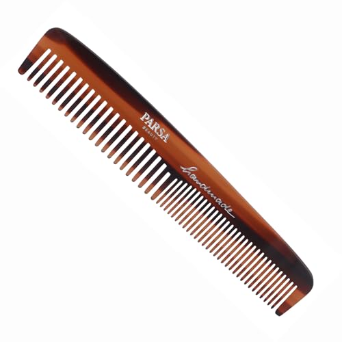Produktfoto von PARSA Beauty Haar- & Bartkamm 14 cm – Stylingkamm aus Celluloseacetat mit feiner & grober Zahnung – Made in Germany…