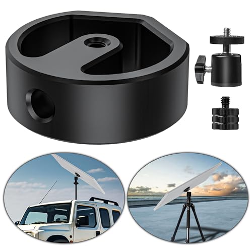 Mini Tripod Adapter,Premium Aluminum Alloy Tripod Mount Adapter for Starlink Mini,1/4"-20&3/8"-16 Threaded Mount Adapter fit for Tripods,Fixing Clamps and Bracket Fixing,Works with Pipe Adapters