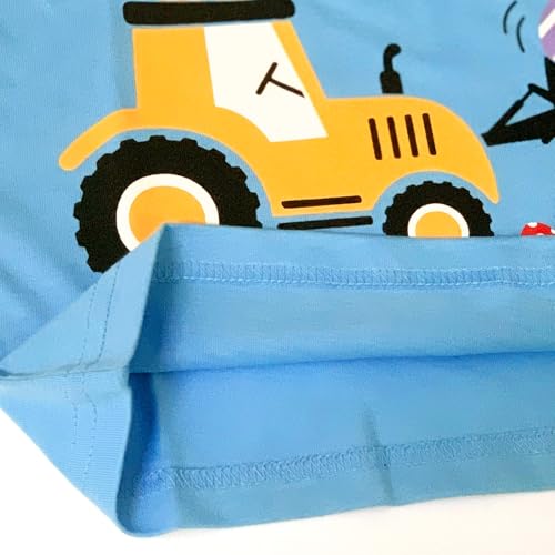 Image of Toddler Boys Easter Shirt Short Sleeve Kids Digger Eggs Hunt T-Shirt Cotton Dinosaur Bunny Outfits Tee Top 2-7 Years