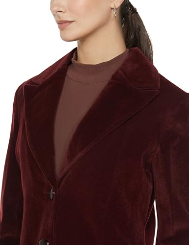Image of Qube By Fort Collins Women's Knitted Hip Length Tweed Blazer - Stylish, Versatile, And Elegant For Office Or Casual Wear
