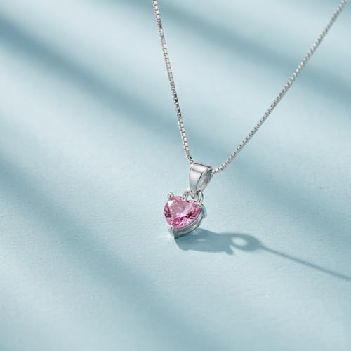 Image of Parnika 925 Sterling Silver Heart Solitaire Zircon Pendant for Women and Girls | Gift for Women n Girls | With Certificate of Authenticity | Pendant Only | Locket|