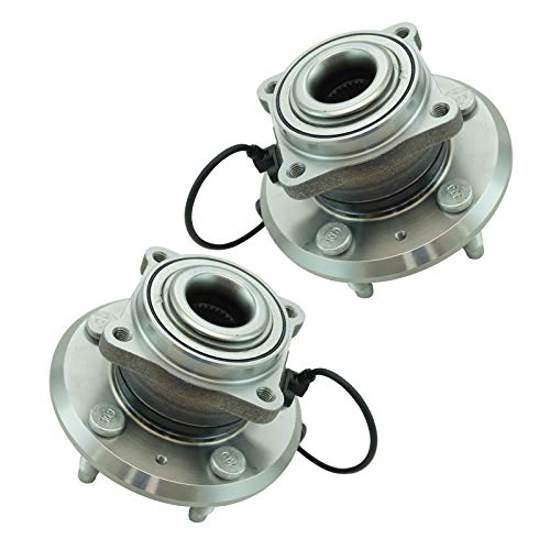 Image of TRQ Rear Driver and Passenger Side Wheel Bearing and Hub Assembly Set 2 Piece Compatible with 2010-2017 Chevrolet Equinox 2010-2017 GMC Terrain
