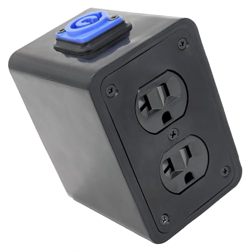 PowerCON to Quad Edison 5-20R Breakout Stage Power Box with Passthrough