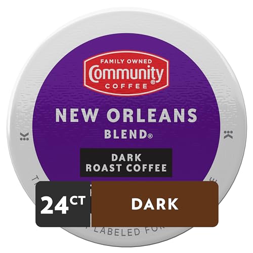 Image of Community Coffee New Orleans Blend 24 Count Coffee Pods, Special Dark Roast, Compatible with Keurig 2.0 K-Cup Brewers, 24 Count (Pack of 1)