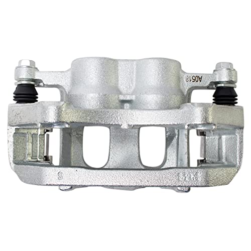 Image of TRQ Front Driver and Passenger Side Brake Caliper Set Caliper Brackets Hardware Compatible with 13-18 Ford Explorer Standard Duty Brakes 13-18 Flex Standard Duty Brakes 12-18 Taurus SE SEL Limited