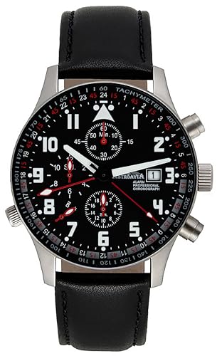 ASTROAVIA Alarm Chronograph mit Lederarmband 40mm