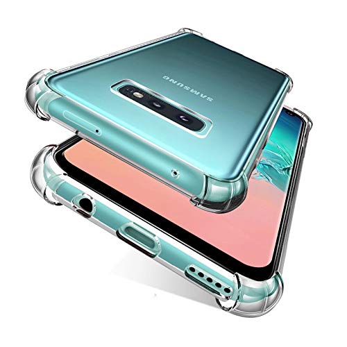 Pack Protector para Samsung Galaxy S10+ Plus (carcasa de silicona antigolpes + película de cristal templado) (negro)
