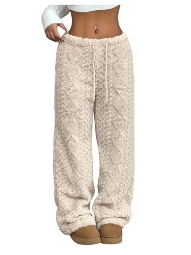 NUTEMPEROR ROPE SWEAT PANTS 最安値‼️ GORGLITTER Women's Cable Knit Sweater Pants Low Waisted Knit Warm