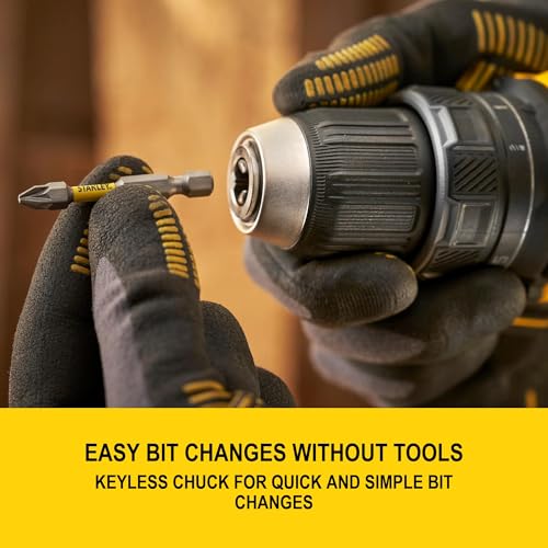 STANLEY FATMAX V20 Trapano avvitatore a batteria Brushless a 2 ingranaggi, senza batteria e caricatore, 18V, SFMCD714B-XJ - 6