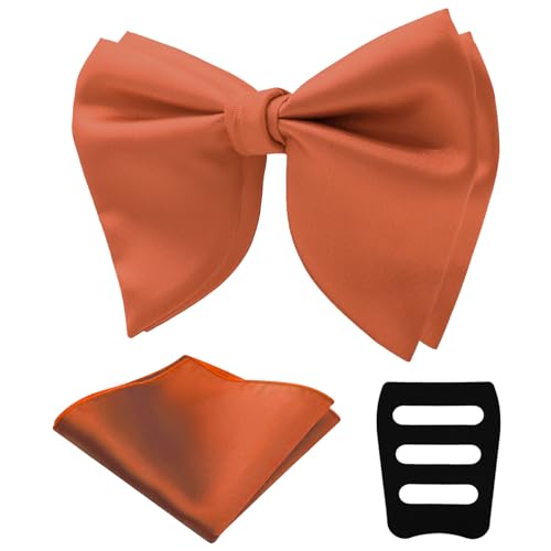 Image of Mens Bow Tie Pre Tied Oversized Bow Ties for Men Satin Bowties for Tuxedo Wedding Party Banquet