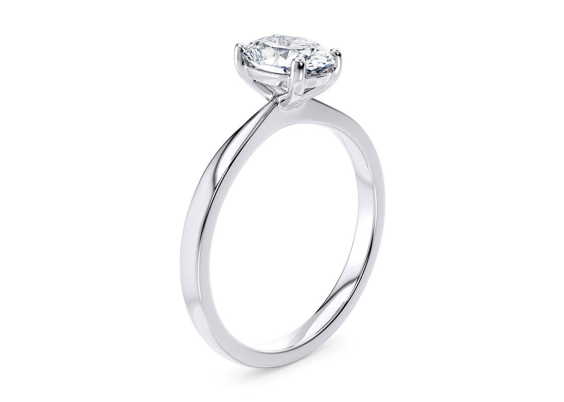 Bague de fiançailles personnalisée GIA/IGI 0,60 carat taille ovale en terre naturelle extraite de diamant 4 griffes coniques style solitaire style bague de fiançailles en or blanc jaune rose 14 carats