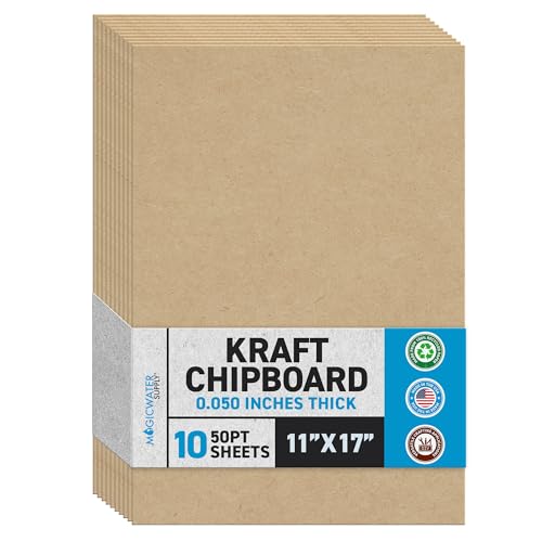 MagicWater Chipboard Sheet - 11x17 inch - 50 pt - 0.050" Thick - 10 Pack